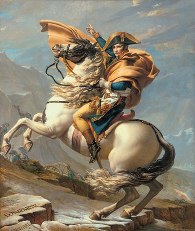 Napoleone che attraversa le Alpi al Passo del San Bernardo, 20 maggio 1800, c.1800-01 da Jacques Louis David